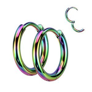 Oceľové kruhové náušnice Lilia Délka / Průměr: 10 mm, Farba: Aurora borealis / dúhová, Veľkosť: 2 mm