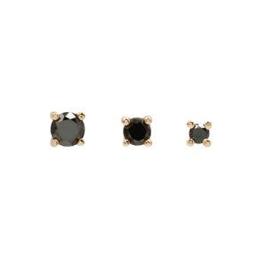 Bezzávitová koncovka piercingu BLACK DIAMOND zo 14 kt zlata s čiernym diamantom Farba: žlté zlato, Veľkosť piercingu: 1,5 mm