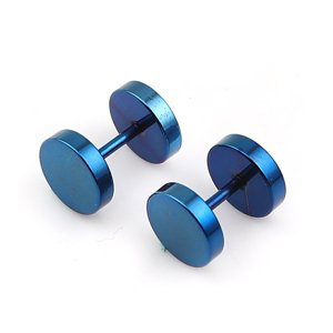 Oceľový fake plug - modrý Veľkosť: 8 mm