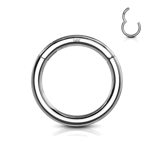 Otvárací segmentový krúžok s kĺbom zo 14kt bieleho zlata Délka / Průměr: 10 mm, Veľkosť: 1 mm