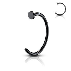 Nosovka - čierny krúžok z chirurgickej ocele Délka / Průměr: 8 mm, Veľkosť: 1 mm