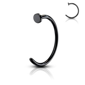 Nosovka - čierny krúžok z chirurgickej ocele Délka / Průměr: 10 mm, Veľkosť: 1 mm