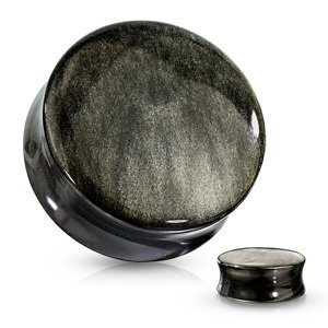 Kamenný plug Zlatisto čierny Obsidián Veľkosť: 19 mm