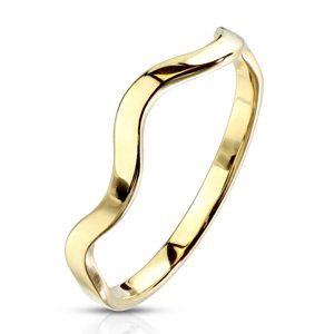 Oceľový pozlátený prsteň Wawy Gold Veľkosť prstenu: 49