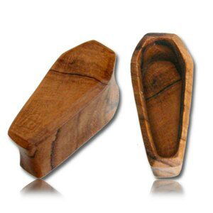 Plug z teakového dreva v tvare rakvy Veľkosť: 12 mm