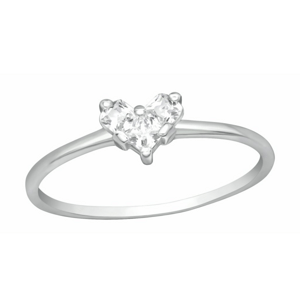 Strieborný prsteň Crystal Heart Veľkosť prstenu: 57