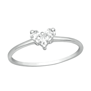 Strieborný prsteň Crystal Heart Veľkosť prstenu: 59