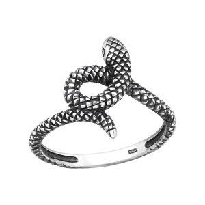 Strieborný hadí prsteň Veľkosť prstenu: 59
