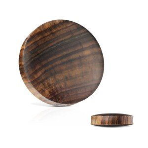 Drevený plug do ucha - sono wood, prírodná hnedočierna kresba, rôzne veľkosti - Hrúbka piercingu: 10 mm