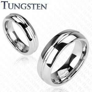 Tungstenový prsteň, vrytý stredový pruh - Veľkosť: 69 mm