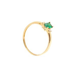 Zlatý prsteň COLISTA so zeleným kameňom1