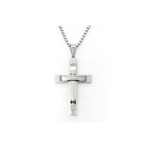 Linda's Jewelry Náhrdelník Kríž Double Cross chirurgická oceľ INH016