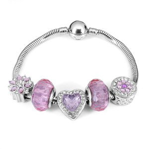 Linda's Jewelry Náramok s príveskami Candy Pink chirurgická oceľ INR093