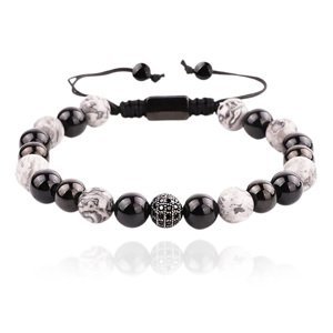 Linda's Jewelry Korálkový náramok Dual Color Black & Grey INR208
