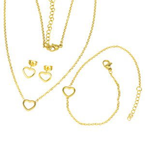 Linda's Jewelry Sada šperkov Love GLD chirurgická oceľ IS099