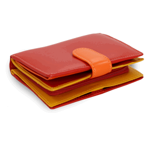 Multičervená dámská kožená peněženka se zápinkou 511-9769-M31