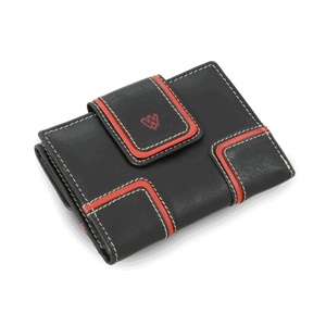Černá dámská kožená peněženka se dvěma klopnami 511-9748-60/31