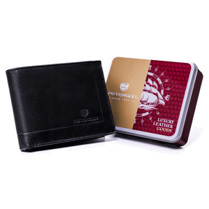 Pánska peňaženka z prírodnej kože bez vonkajšej spony - Peterson