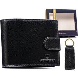 Darčeková súprava: Pánska kožená stredná peňaženka a kľúčenka - Peterson