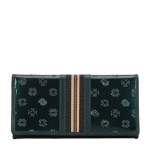 Dámska lakovaná peňaženka s monogramom a stuhou, horizontálna 34-1-075-00