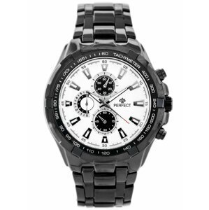 Pánske hodinky PERFECT - MILTON - black/white (zp112e)