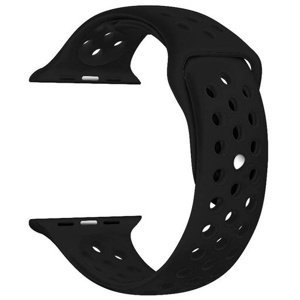 4wrist Silikónový remienok na Apple Watch – Čierna/Čierna 42/44/45/49 mm