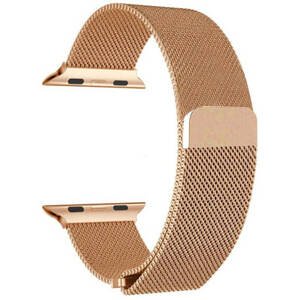 4wrist Oceľový milánsky remienok na Apple Watch – Ružové zlato 42/44/45/49 mm