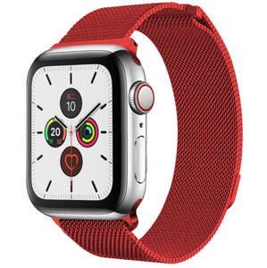 4wrist Oceľový milánsky remienok na Apple Watch – Červený 42/44/45/49 mm