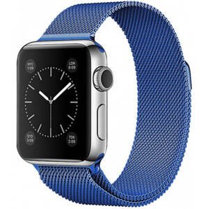 4wrist Oceľový milánsky remienok na Apple Watch – Modrý 42/44/45/49 mm