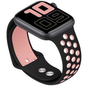 4wrist Silikonový řemínek pro Apple Watch - Černá/Světle růžová 38/40/41 mm