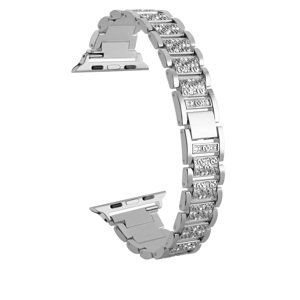 4wrist Ocelový tah s kamínky pro Apple Watch 42/44/45/49 mm - Silver