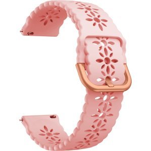 4wrist Silikonový řemínek s květinovým vzorem 22 mm - Pink