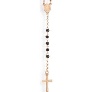 Amen Ružovo pozlátený náhrdelník s kryštálmi Rosary CRORN4