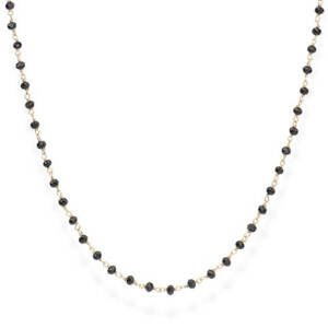 Amen Nadčasový pozlátený náhrdelník s čiernymi kryštálmi Romance CLRN45