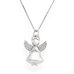 Amen Jemný strieborný náhrdelník so zirkónmi Angels A2BB (retiazka, prívesok)