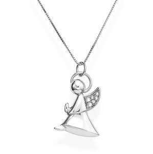 Amen Pôvabný strieborný náhrdelník so zirkónmi Angels A5BB (retiazka, prívesok)