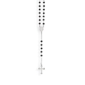 Amen Pôvabný strieborný náhrdelník s kryštálmi Rosary CROBNZ4