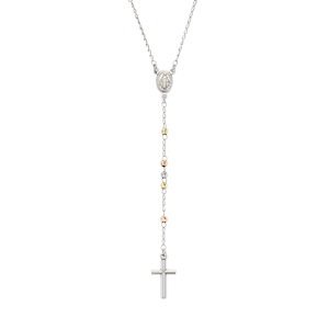 Amen Strieborný tricolor náhrdelník Rosary CRO30BBRGD