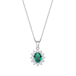 Amen Pôvabný strieborný náhrdelník so zirkónmi Lady CLLDGBBVE (retiazka, prívesok)