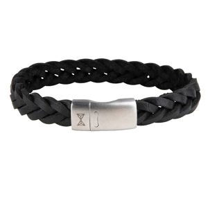 AZE Jewels Čierny kožený náramok Iron Big Wave Black AZ-BL001-A 24 cm - XXL