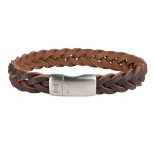 AZE Jewels Hnedý kožený náramok Iron Big Wave Brown AZ-BL001-B 21 cm - L