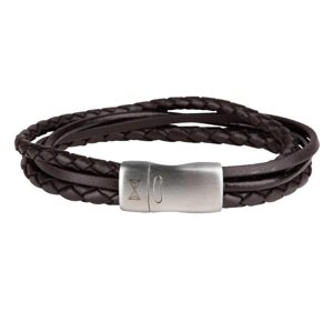 AZE Jewels Nadčasový náramok z tmavo hnedej kože Iron Four String Brown AZ-BL003-B 21 cm - L