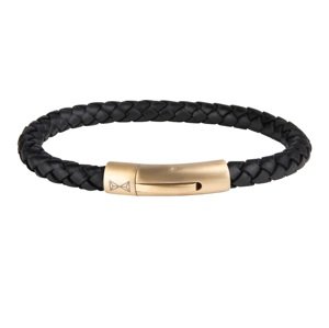 AZE Jewels Elegantný náramok z hnedej kože Iron Single String Gold AZ-BL004-D 21 cm - L