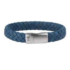 AZE Jewels Modrý kožený náramok Iron Jack Navy Blue AZ-BL005-E 19,5 cm - M