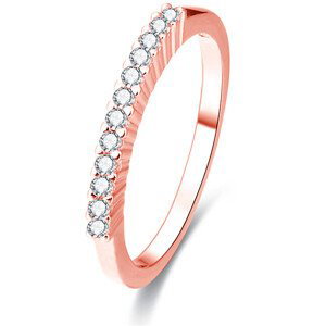 Beneto Ružovo pozlátený strieborný prsteň s kryštálmi AGG188 52 mm