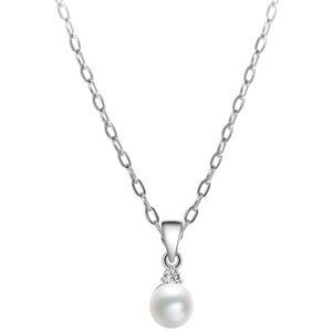 Beneto Strieborný náhrdelník s pravou perlou AGS906 / 45 (retiazka, prívesok)