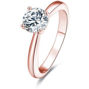 Beneto Ružovo pozlátený strieborný prsteň s kryštálmi AGG201 50 mm