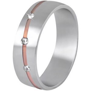 Beneto Dámsky bicolor prsteň z ocele SPD07 50 mm