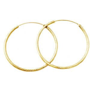 Beneto Luxusné pozlátené náušnice kruhy zo striebra AGUC1240 / N-GOLD 4,5 cm