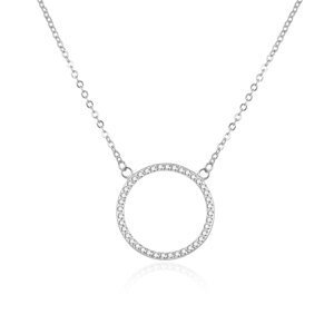 Beneto Oslnivý strieborný náhrdelník so zirkónmi AGS1169/47